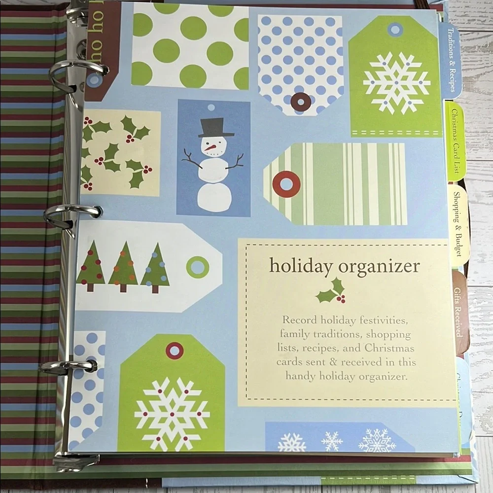 Holiday Organizer Journal with Brown and Blue Cover